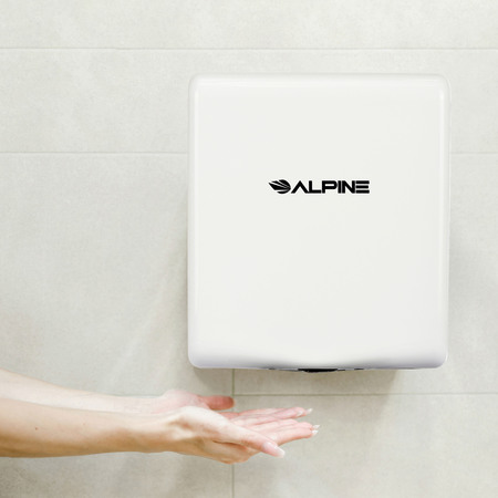 Alpine Industries Willow Commercial White High Speed Automatic Electric Hand Dryer 405-10-WHI